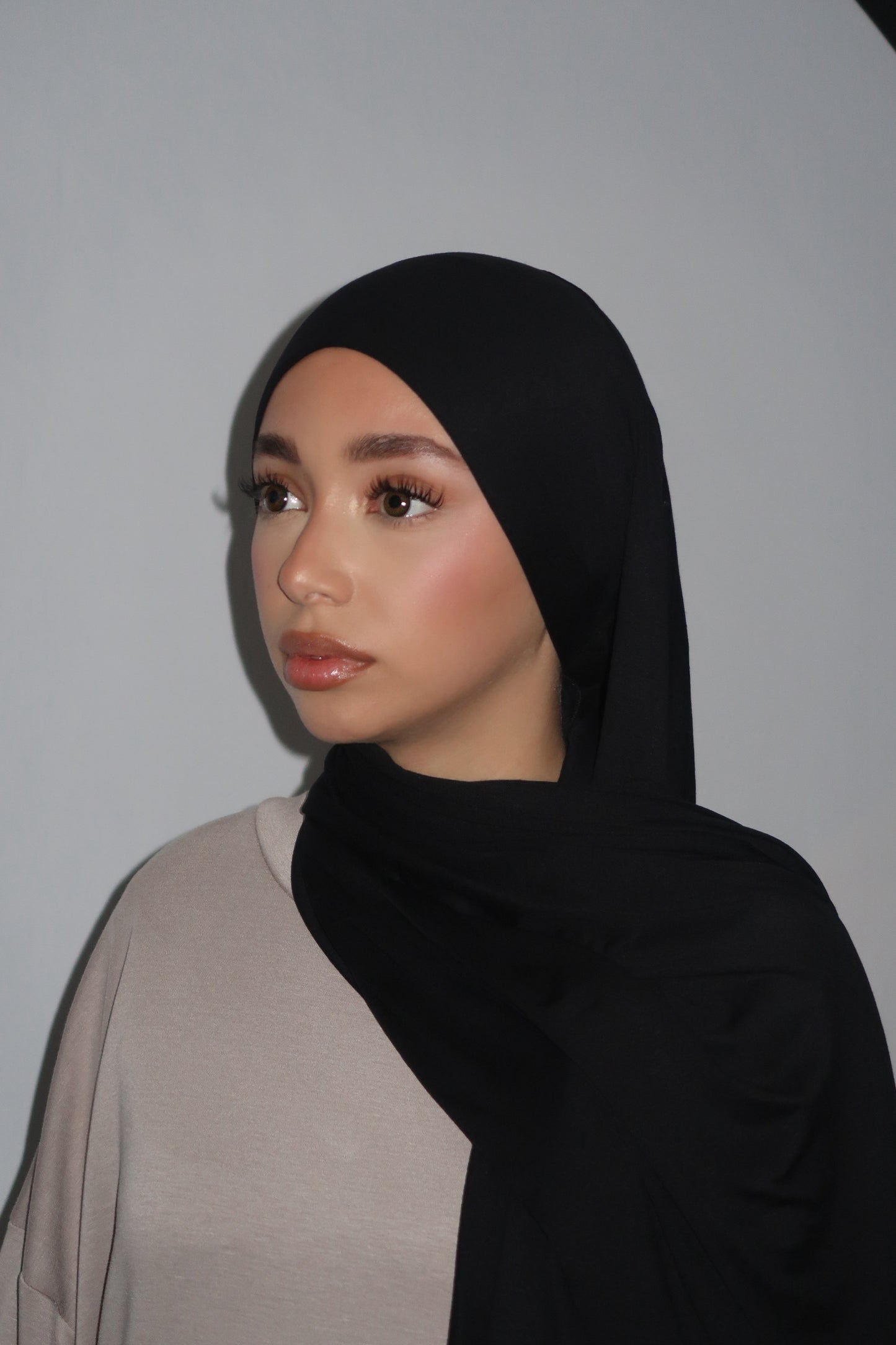 BLACK INTEGRATED UNDERSCARF JERSEY HIJAB