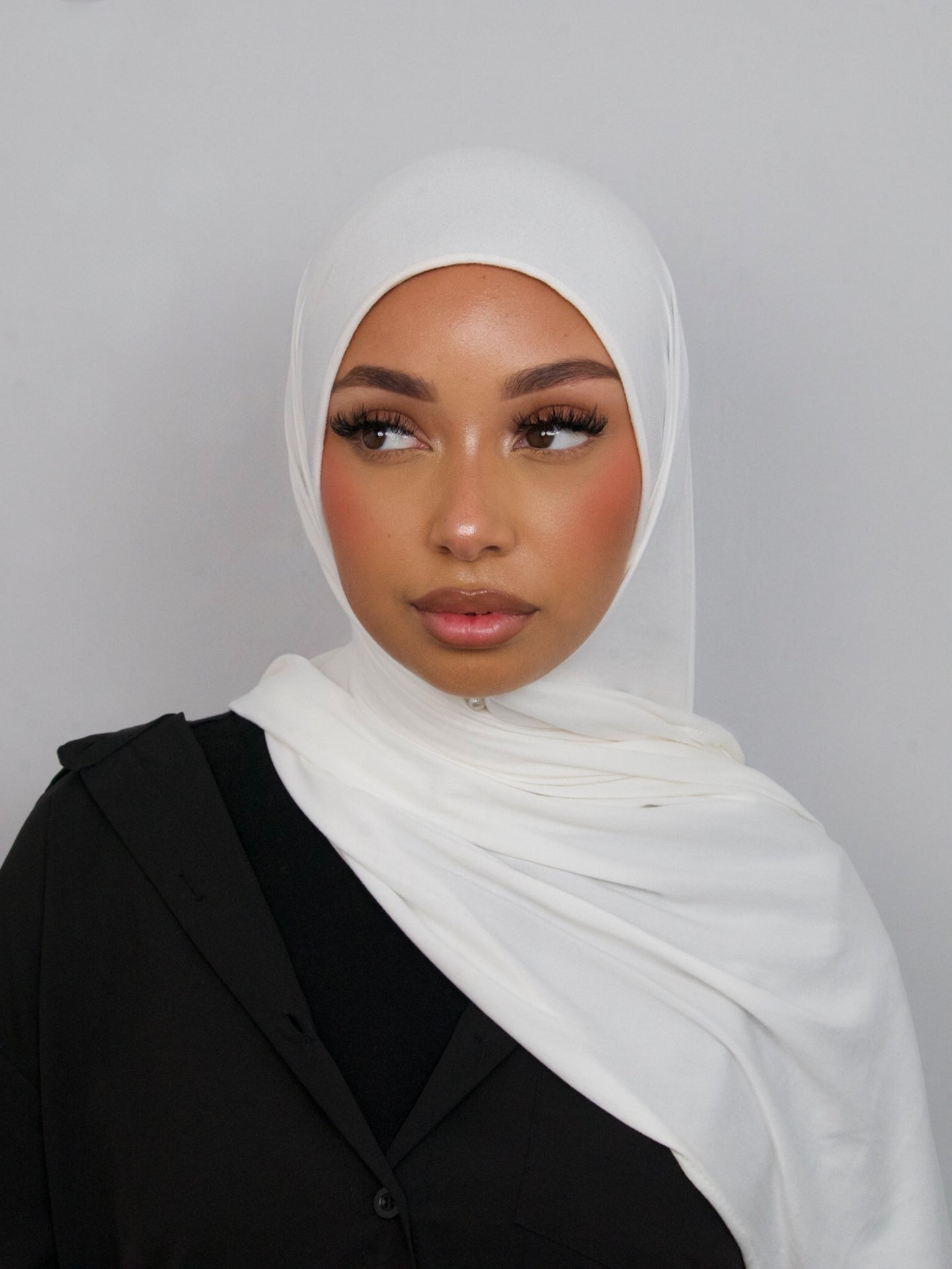WHITE JERSEY BAMBOO HIJAB
