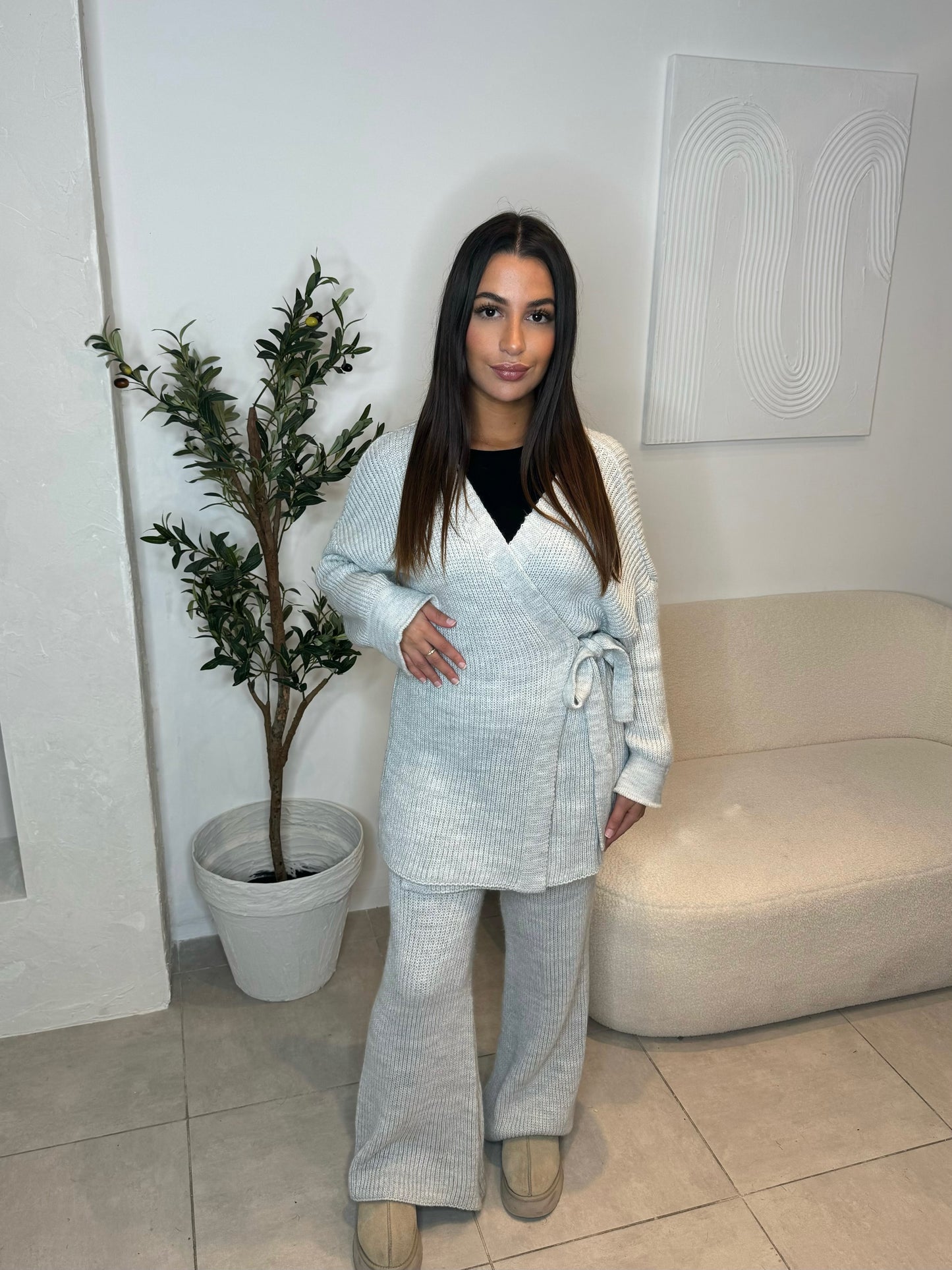 GREY KNITTED CO-ORD SET