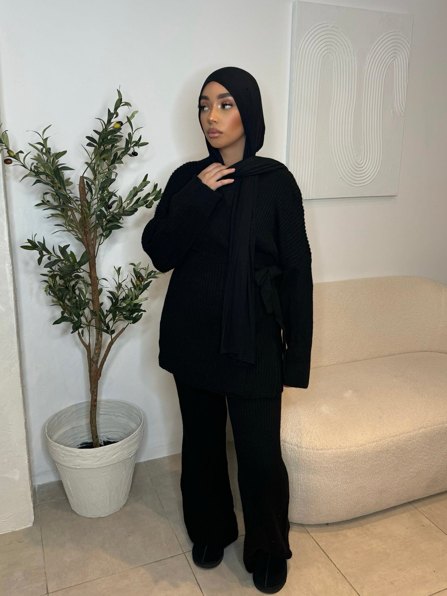 BLACK KNITTED CO-ORD SET