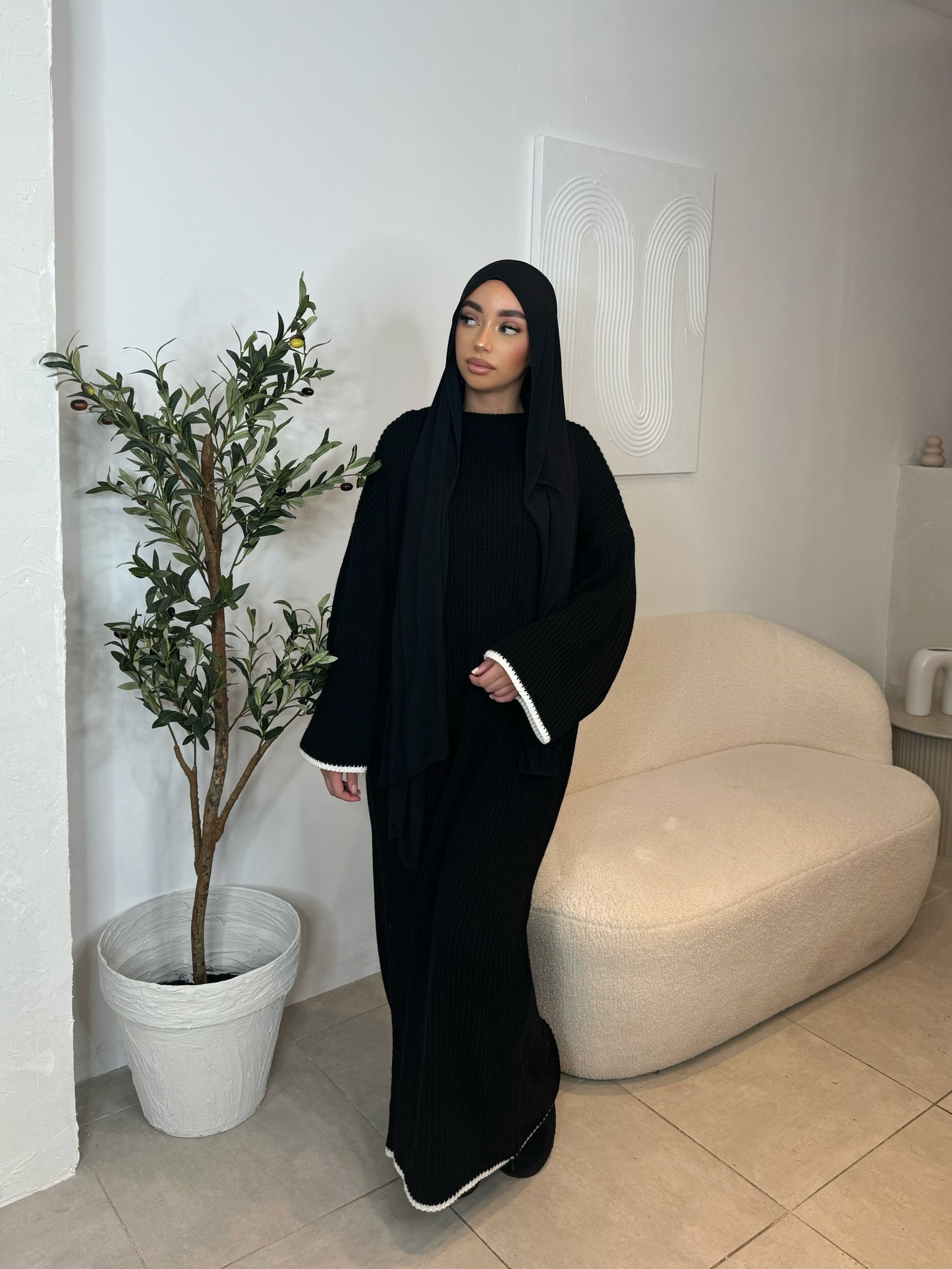 ROBE LONGUE NOIRE EN MAILLE