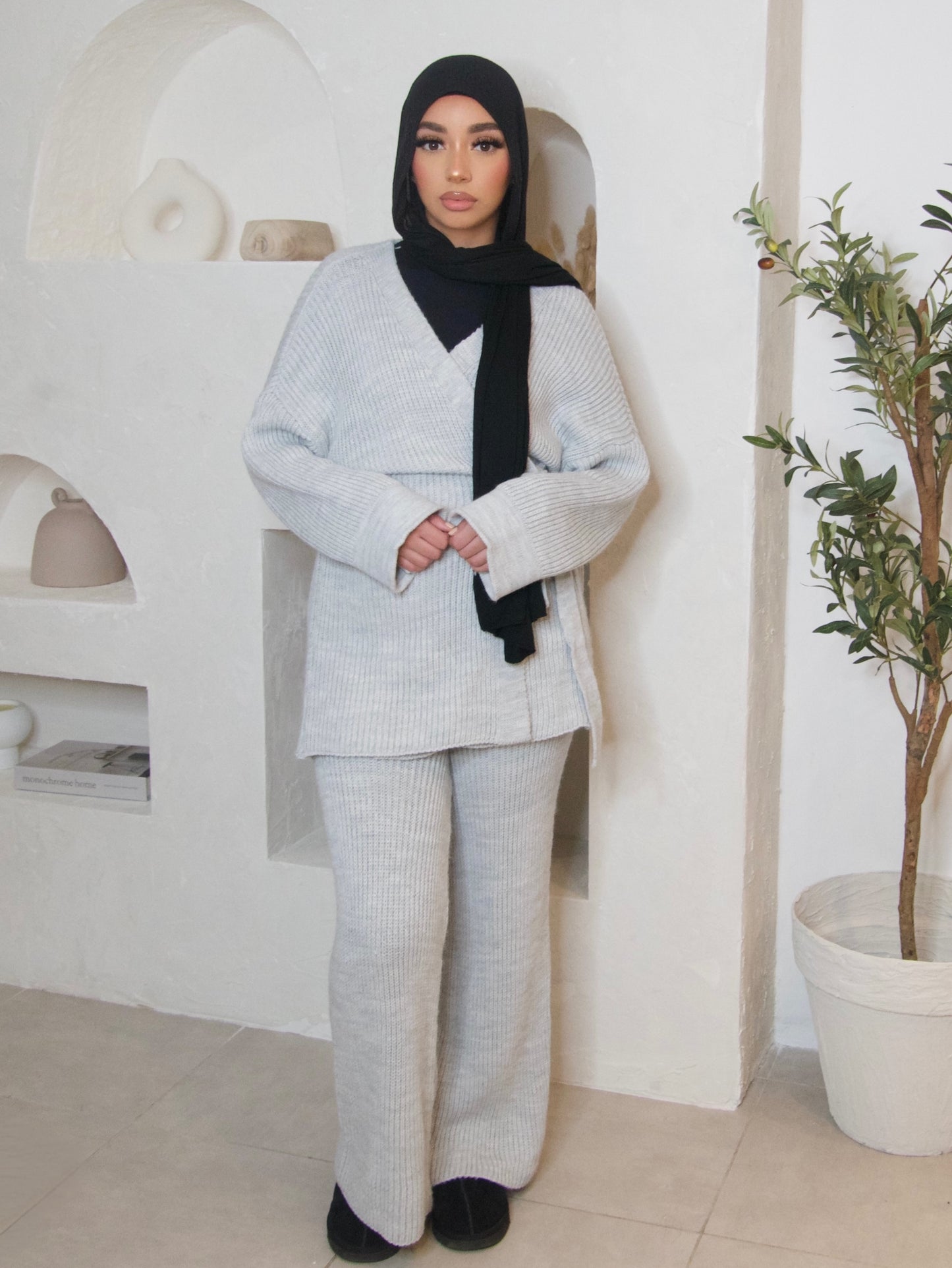 GREY KNITTED CO-ORD SET