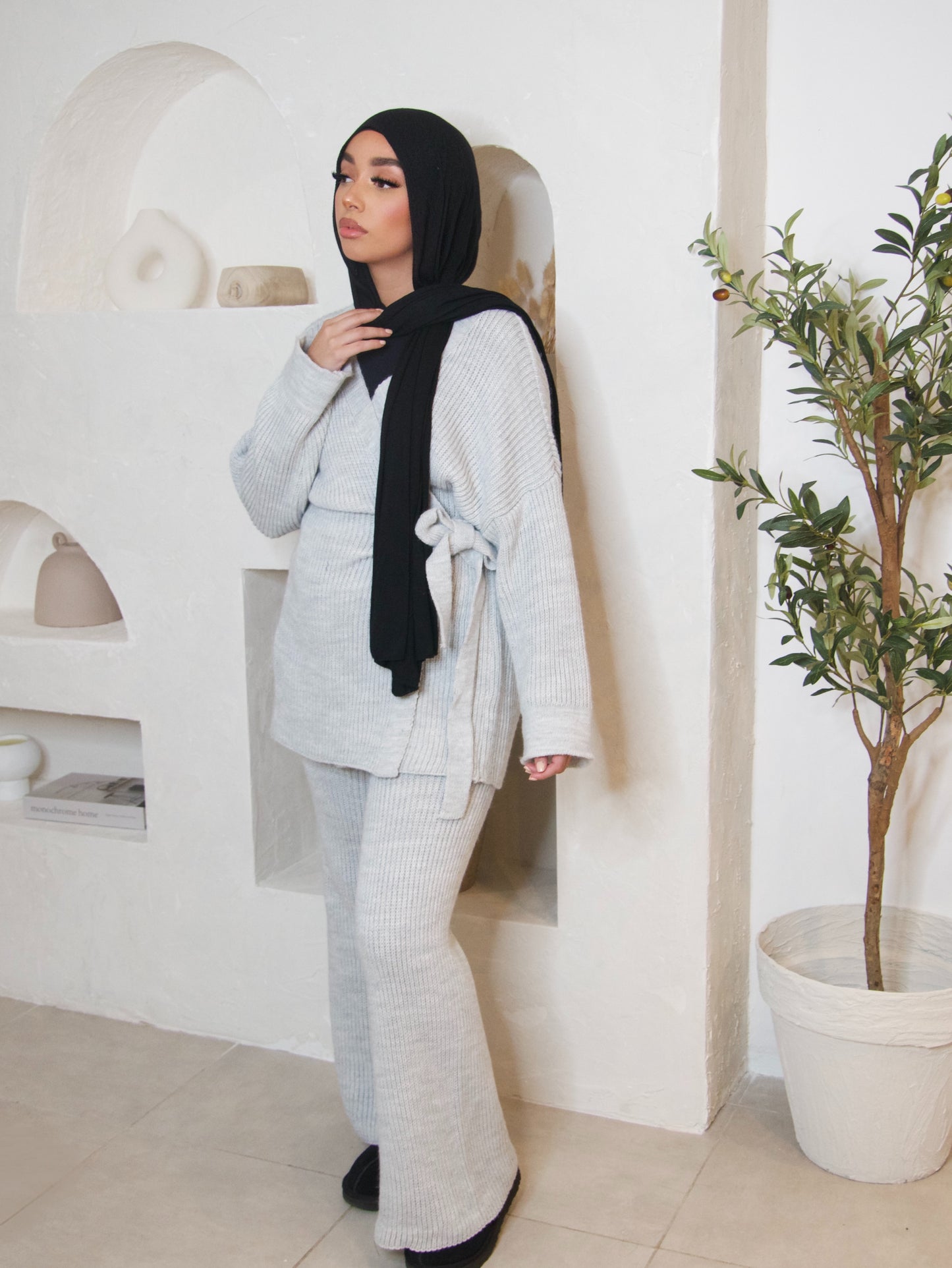 GREY KNITTED CO-ORD SET