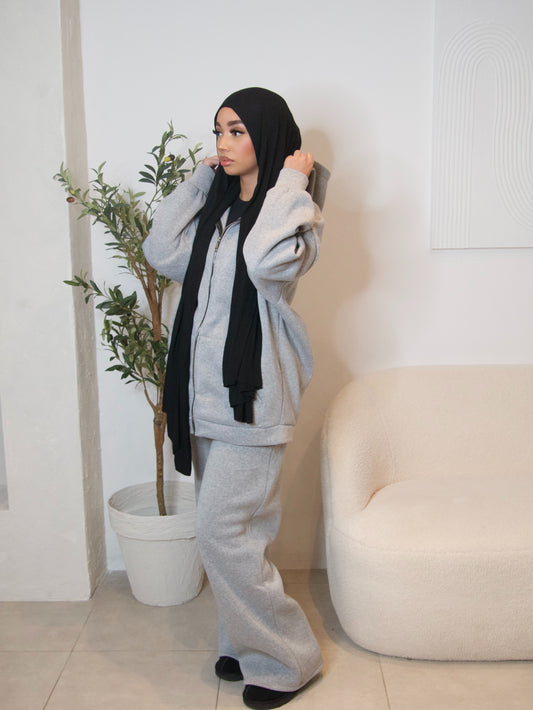 ENSEMBLE JOGGING À CAPUCHE GRIS
